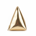 Women's Gold Metallic Triangle Cosmetic Bag