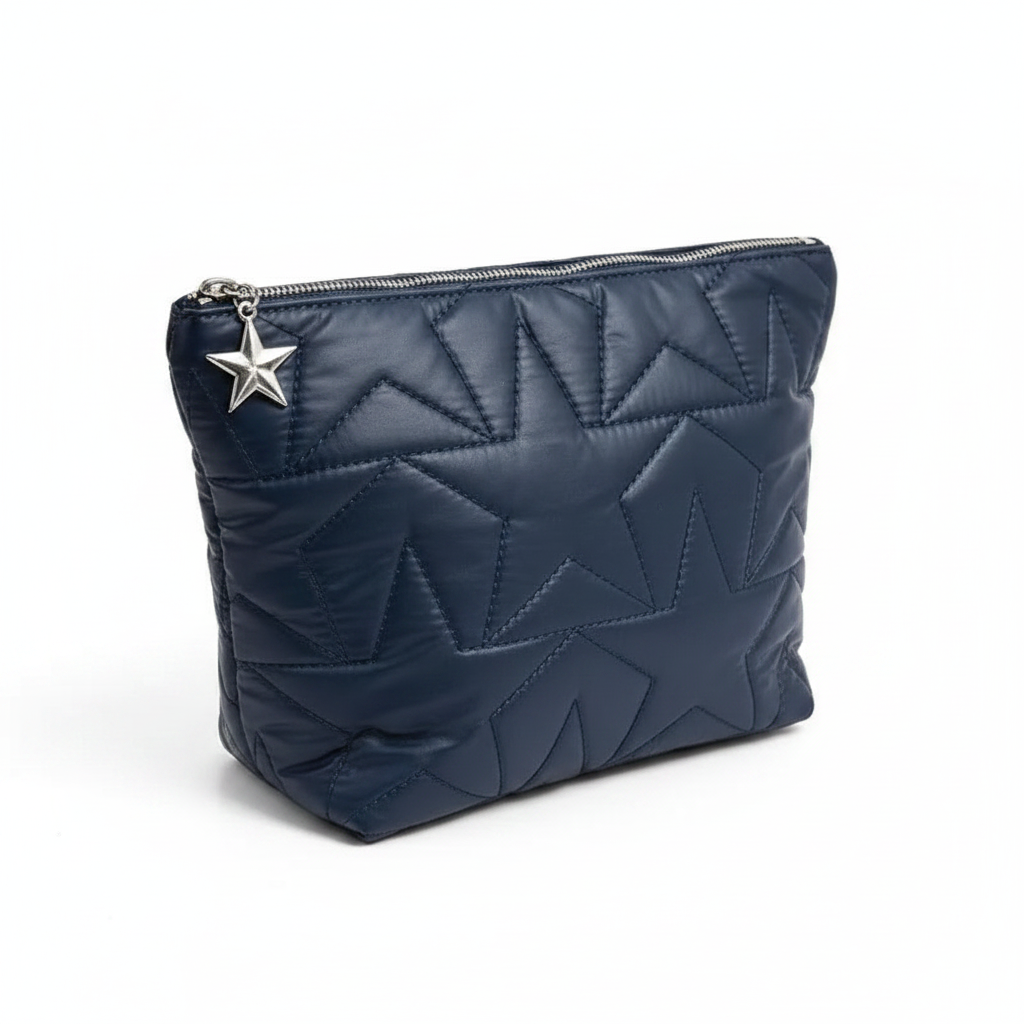 Men's Midnight Blue PU Leather Cosmetic Bag