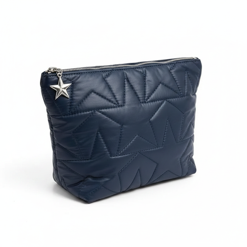 Men's Midnight Blue PU Leather Cosmetic Bag
