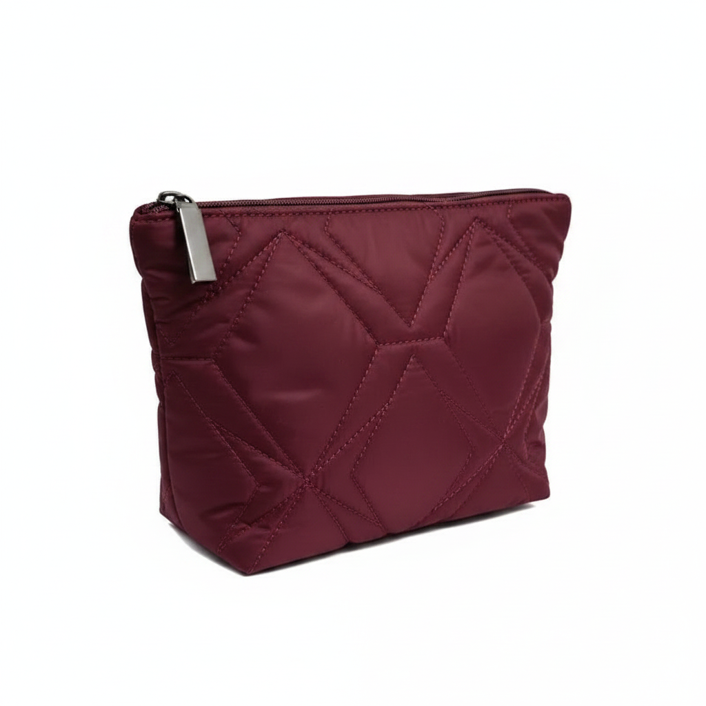 Men's Burgundy Microfiber Cosmetic Bag