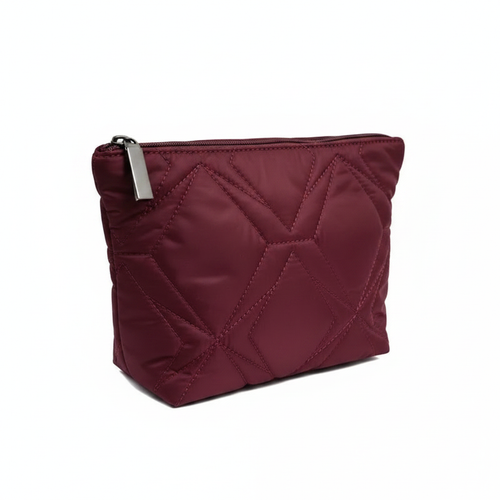 Men's Burgundy Microfiber Cosmetic Bag